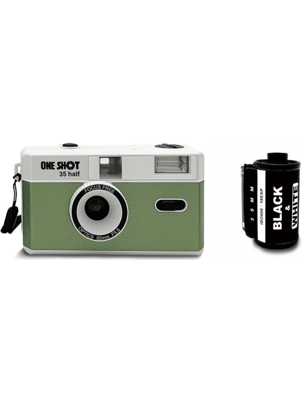 Retro 35mm Point & Shoot Film Camera - Reusable Half Frame, Built-in Flash, 36